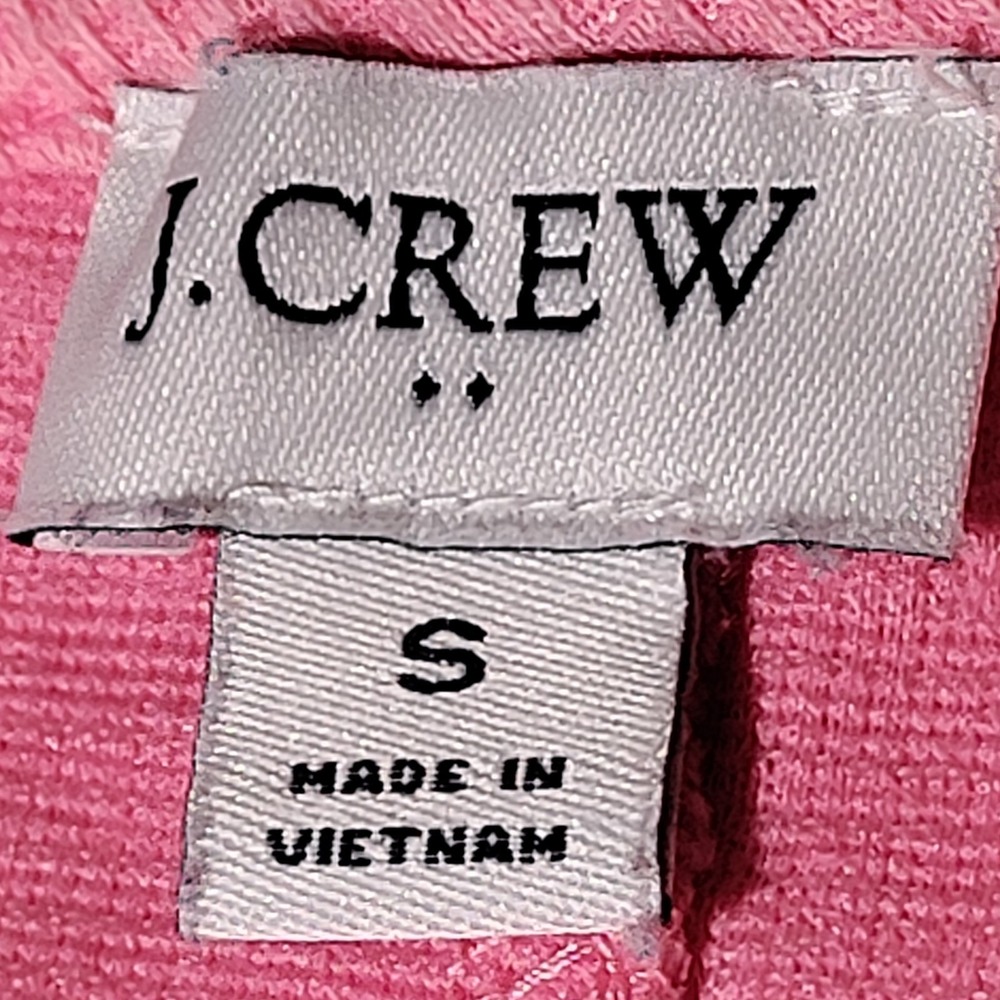 J. Crew Factory Size S Textured Tie Front Button Up Shirt Blouse Stretch Pink - Picture 6 of 16